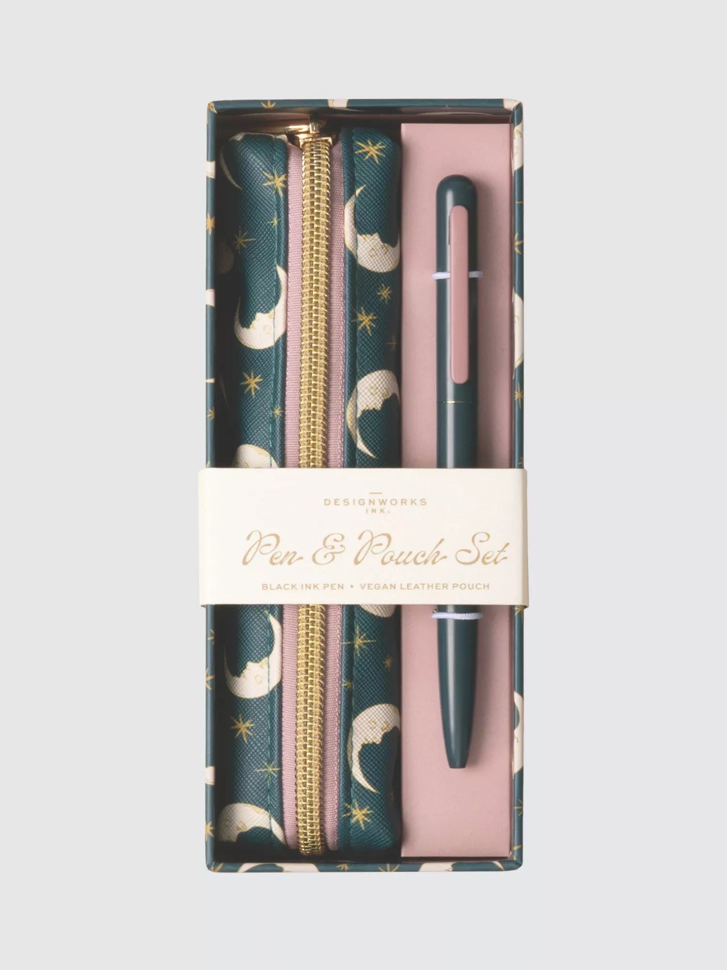 Pen and pouch - Teal Moon