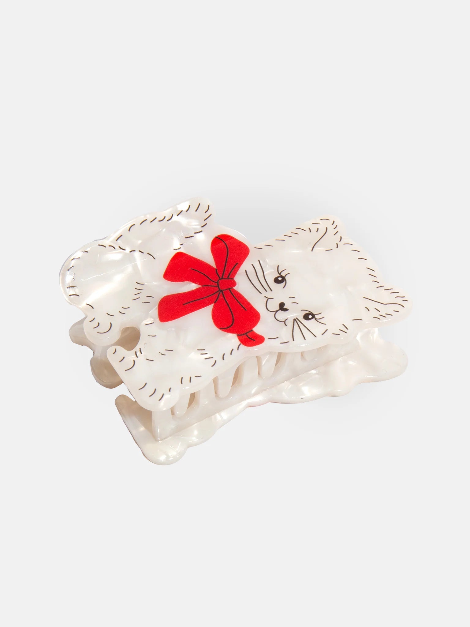 Hair clip - White cat