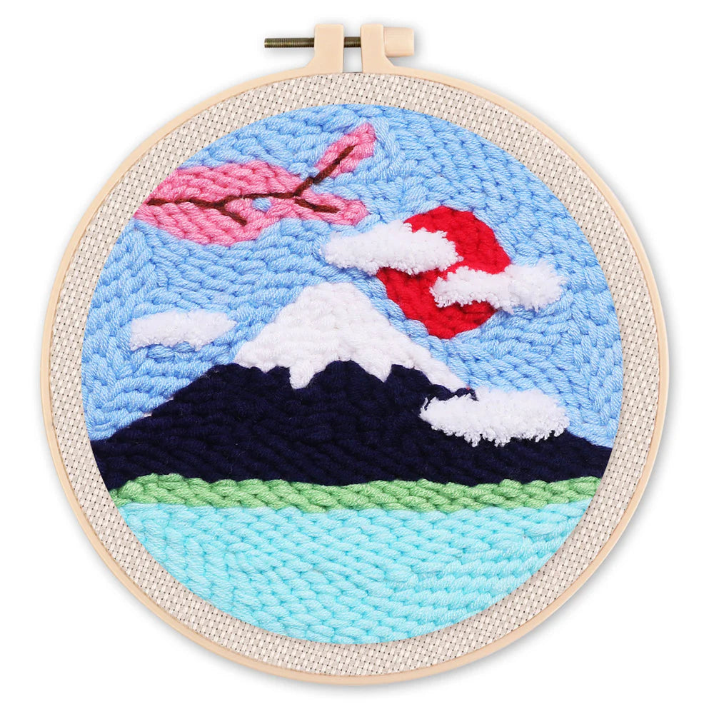 Punch Needle De Berg Fuji en Kerselaar