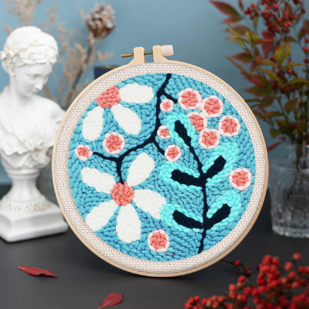 Punch Needle Bloemenexplosie wit