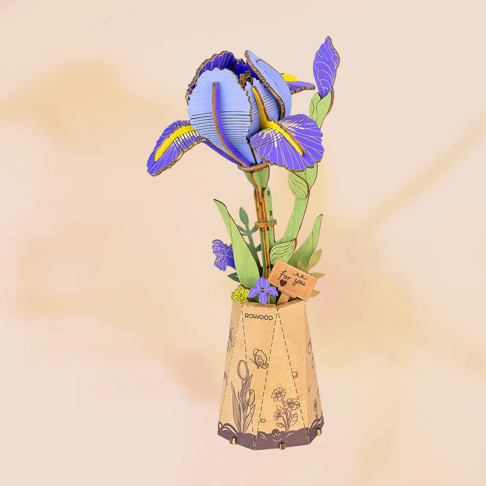 3D-puzzel Bloemen - Paarse Iris - leeftijd 8+