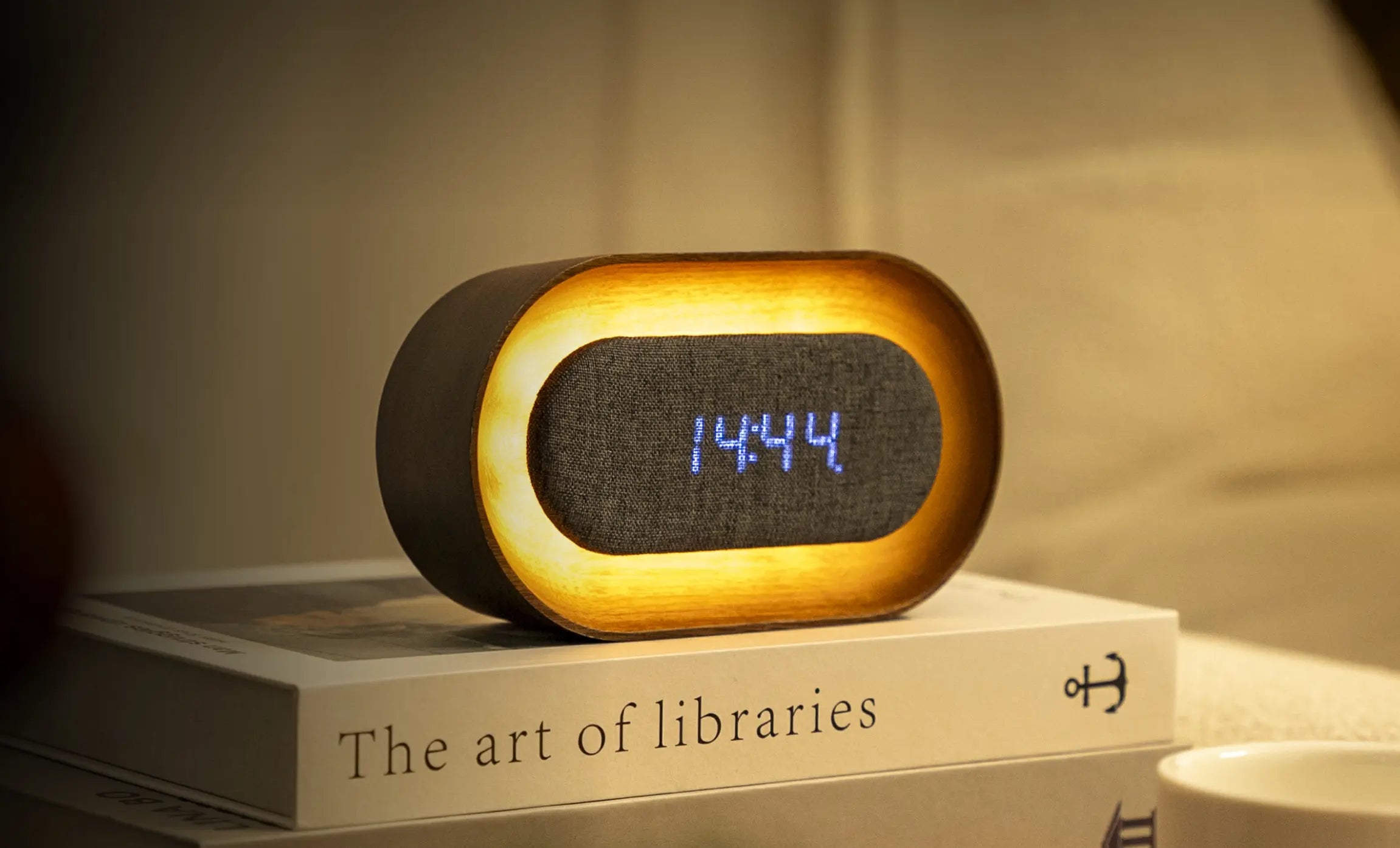 Lumos Oval Walnut Alarm Clock