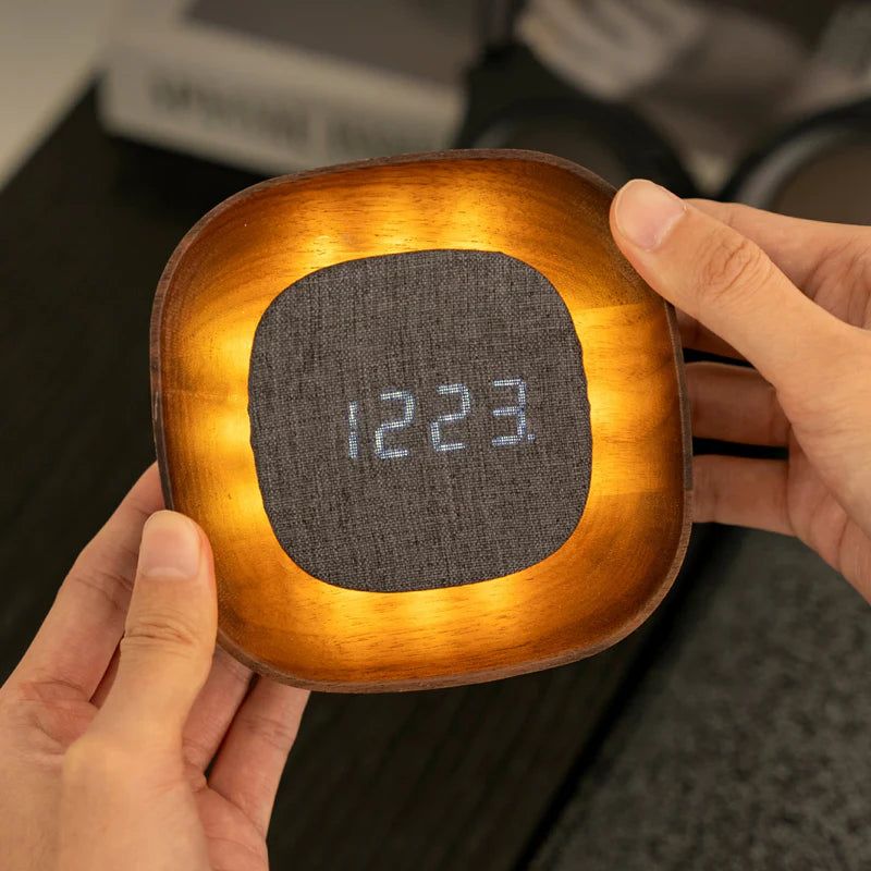 Lumos Square Walnut Alarm Clock
