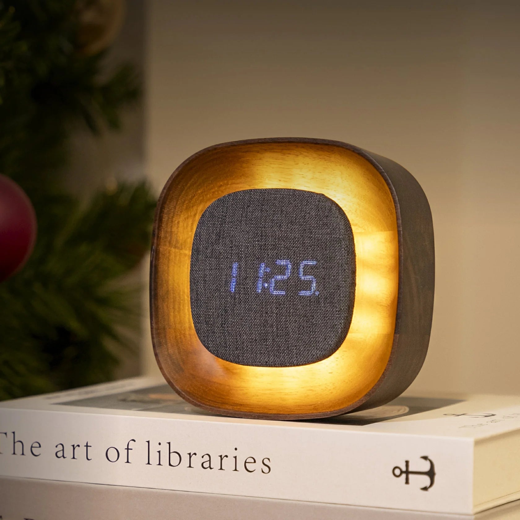 Lumos Square Walnut Alarm Clock
