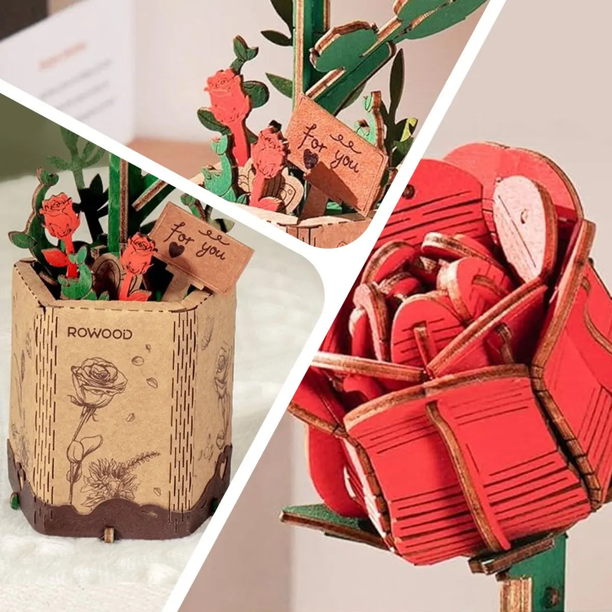 Puzzle 3D Fleurs - Rose rouge