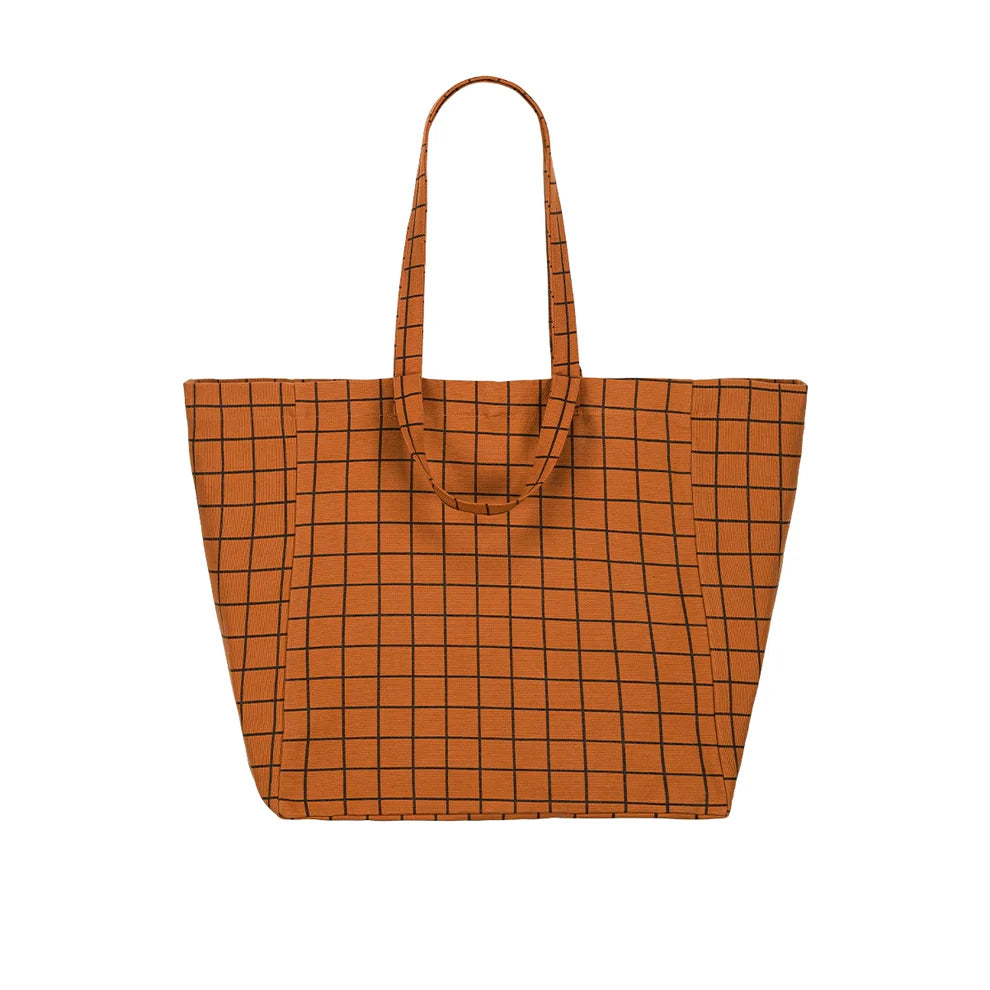 Elisa Check Ginger Tote Bag