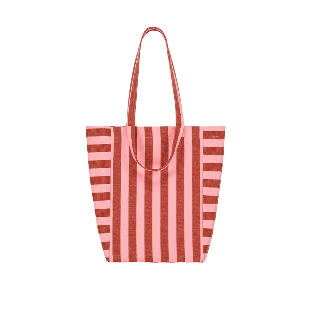 Elisabeth Stripes Tote Bag Baksteenroze
