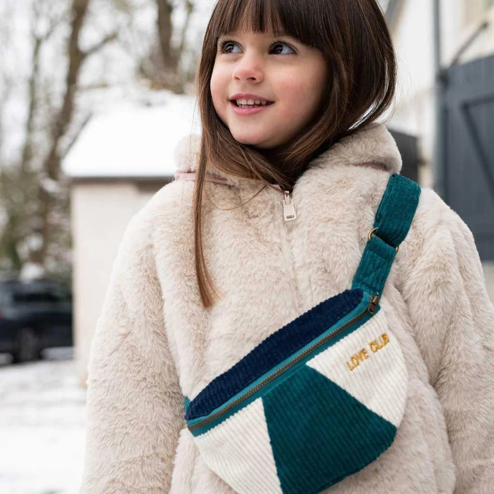 Sac Banane Velours pétrole Kids