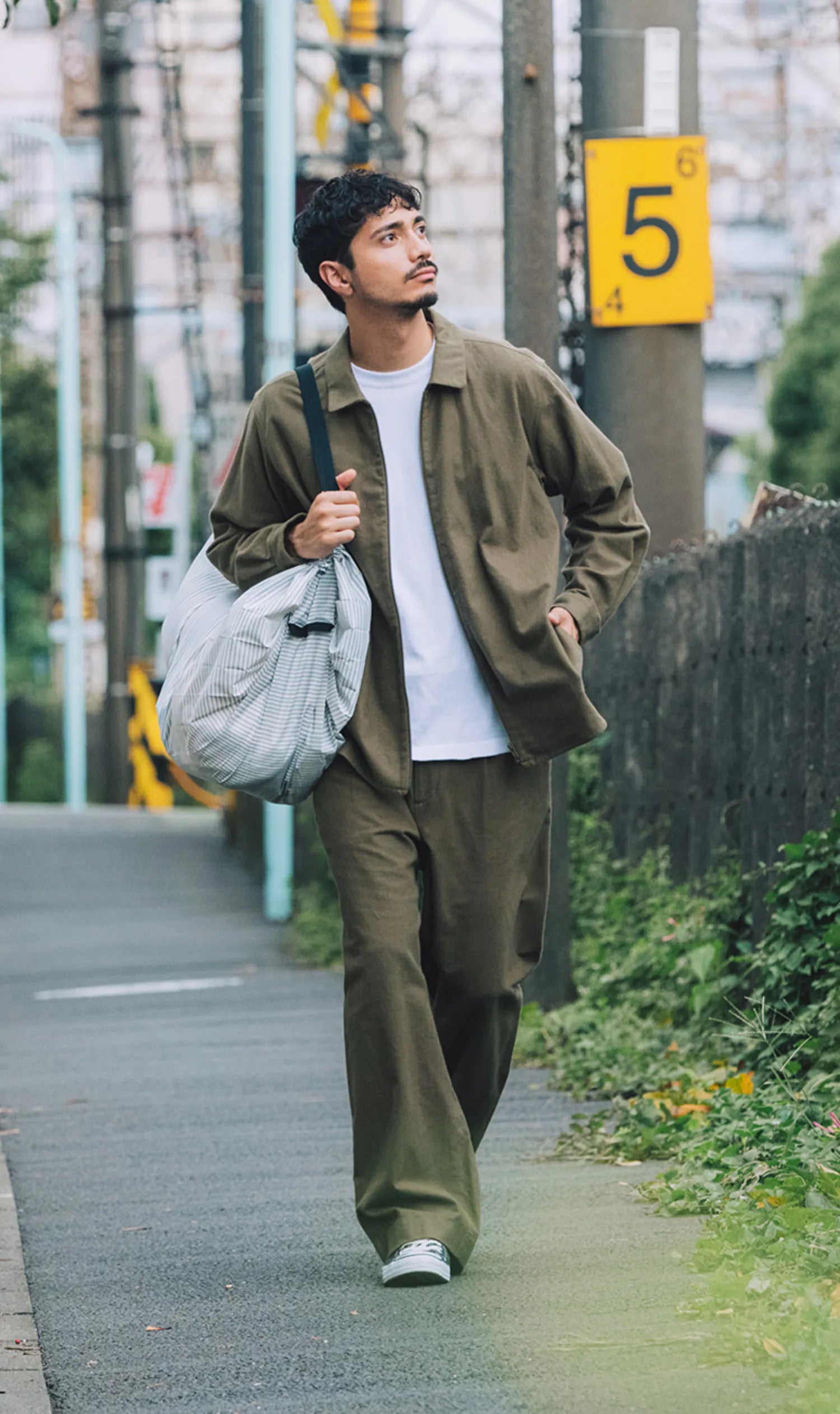 One-pull foldable bag - L Evergreen 