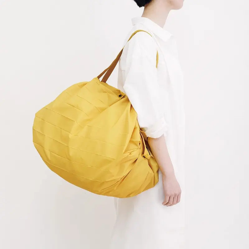 One-pull foldable bag - L Karashi Mustard