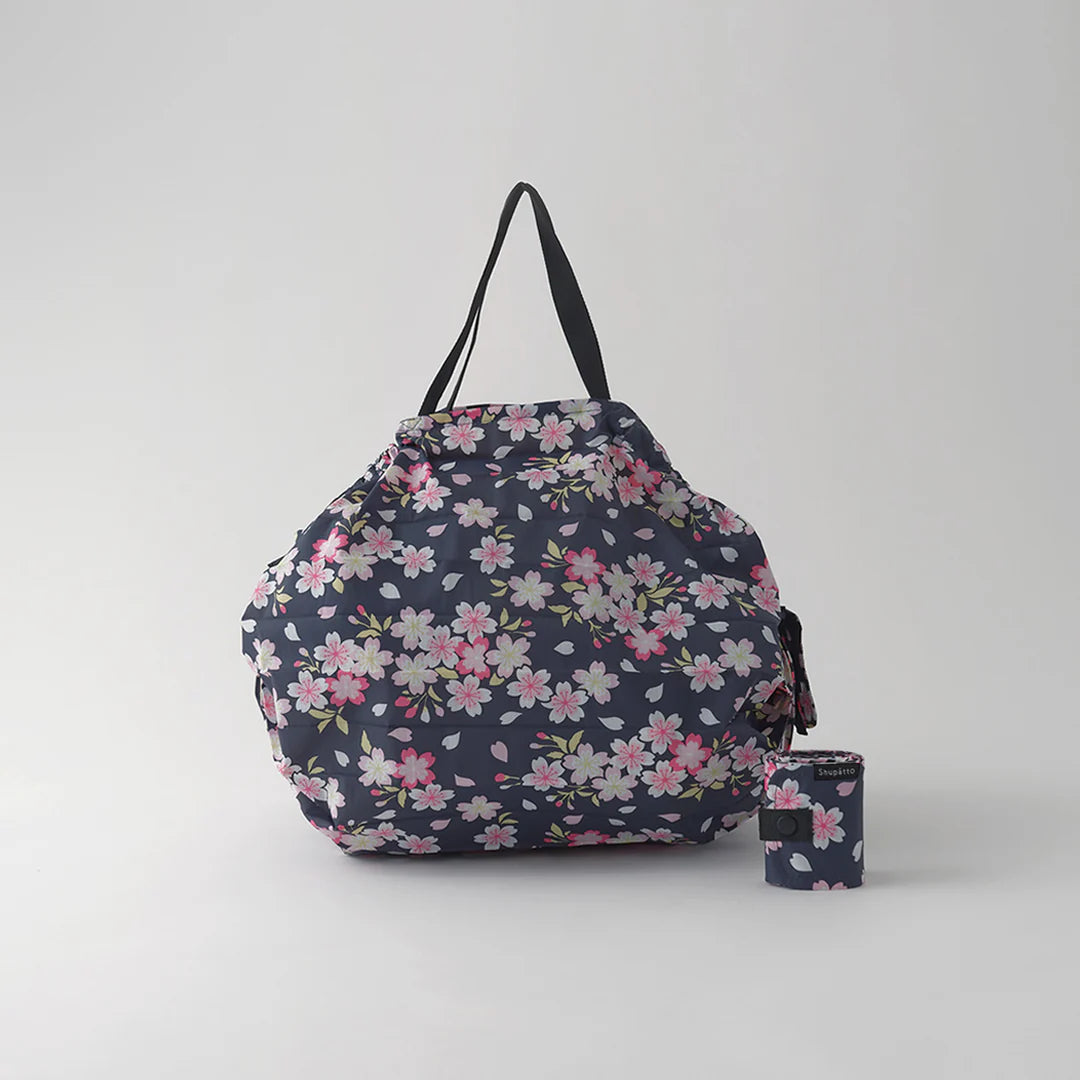 One-pull foldable bag - L Sakura