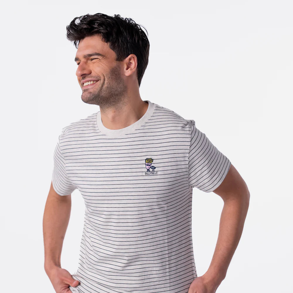 T-shirt Rayé Noir Jeanne x Billybelt - Broderie Frites