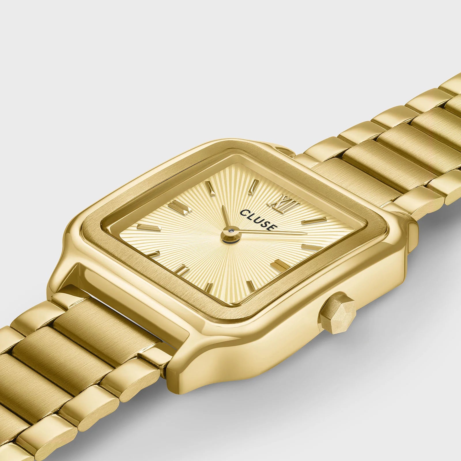 Montre Gracieuse Acier, Sunray Textured, Gold Colour