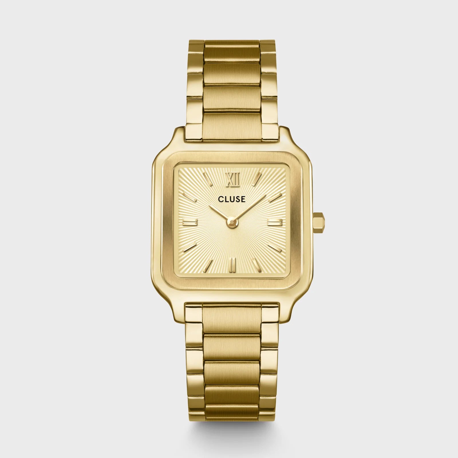 Montre Gracieuse Acier, Sunray Textured, Gold Colour