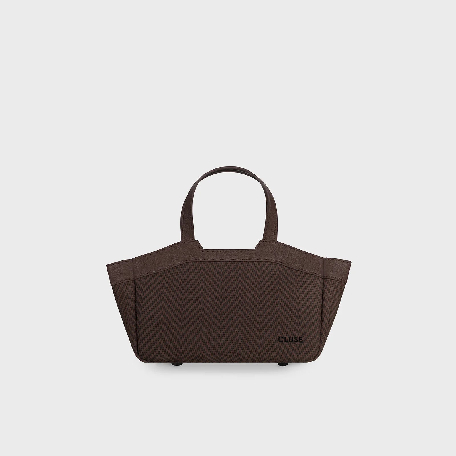 Tote Bag Mini, Textured Full Dark Brown Colour