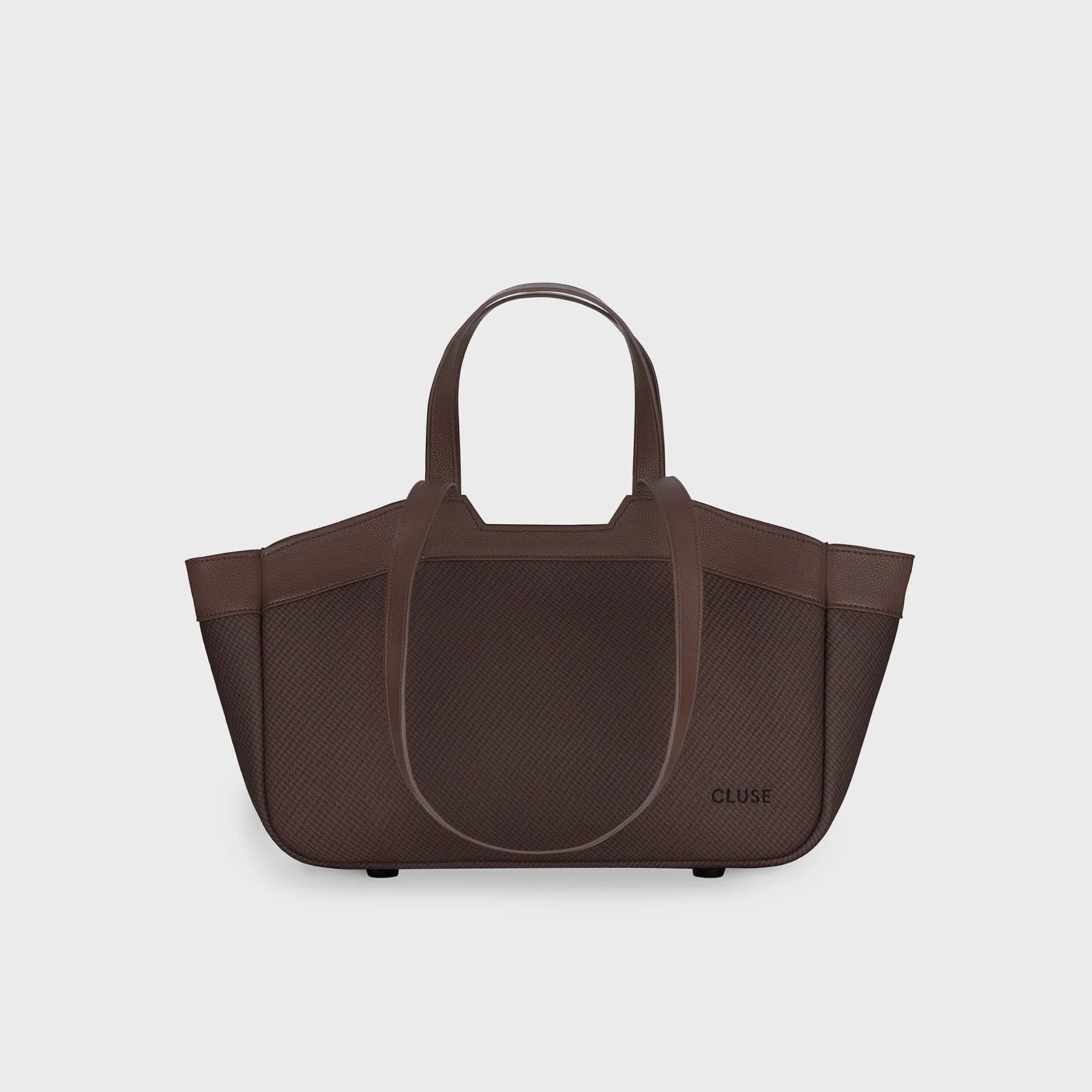 Tote Bag Petite, Textured Full Dark Brown Colour
