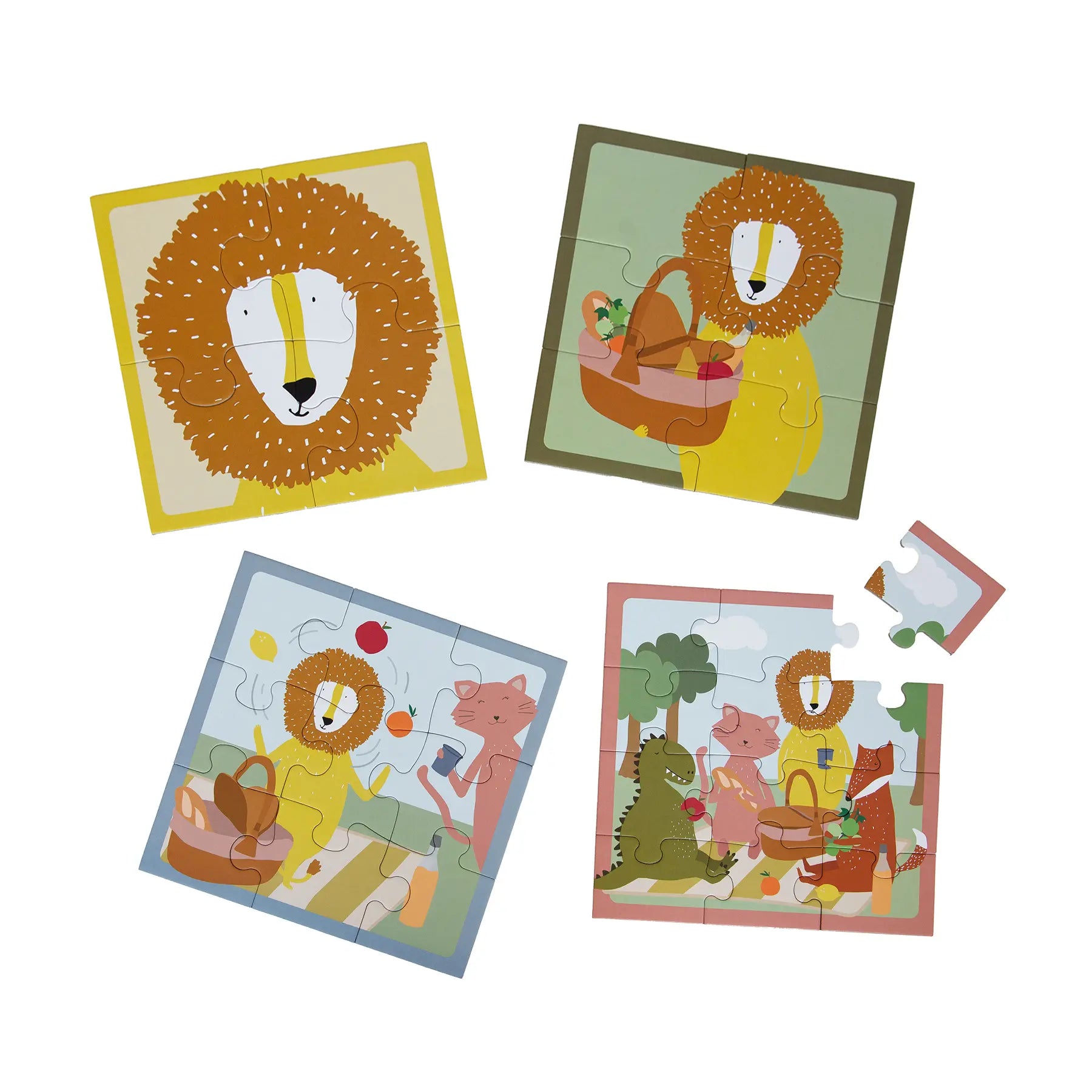 Puzzle Box - Animal Picnic - 4 Puzzles