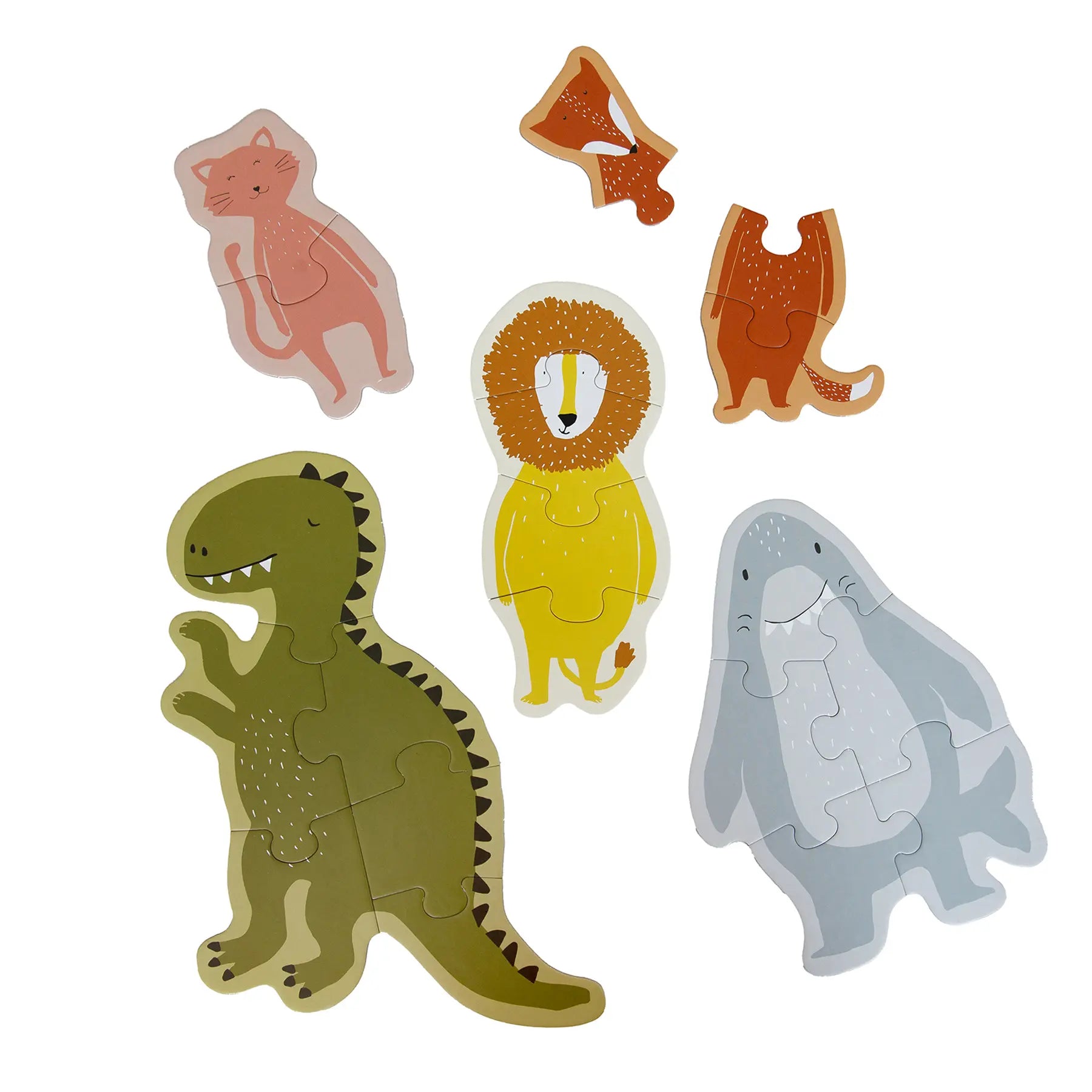 Puzzle box - Small and large animals - 5 puzzles