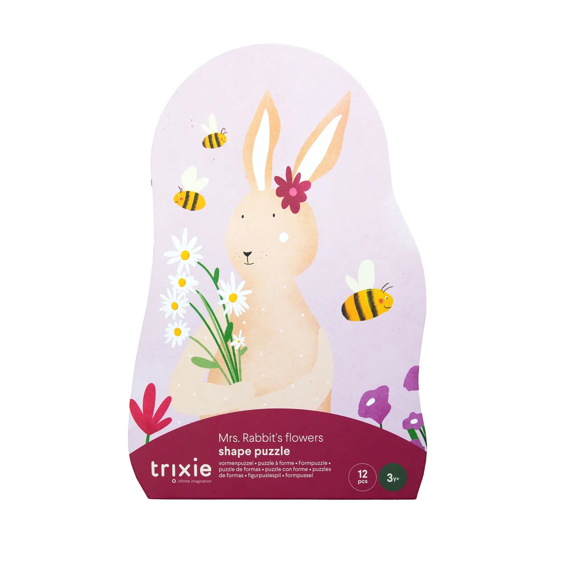 Shape sorter puzzle - Mrs. Rabbit's Flowers - 12 pieces
