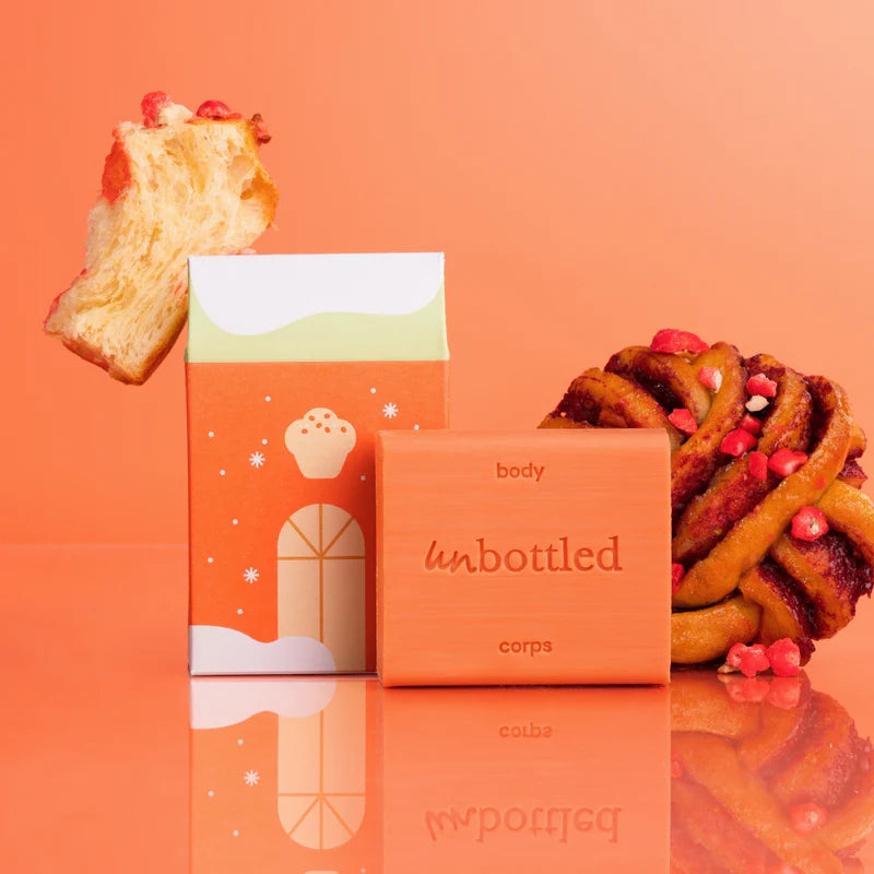 Bottle-free shower gel - Brioche and pink praline