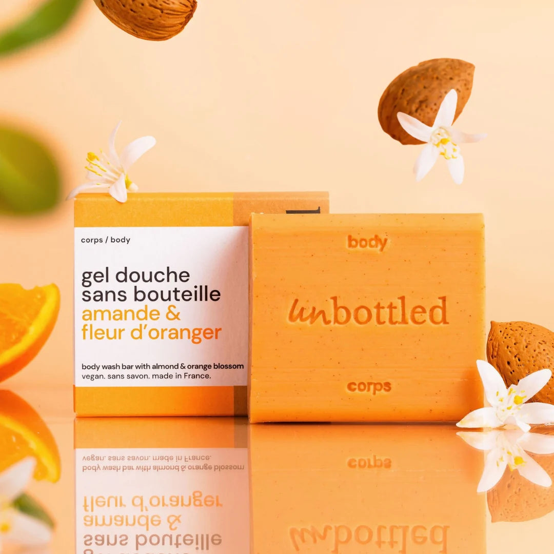 Gel douche sans bouteille - Amande et Fleur d'oranger