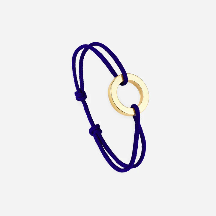 Bracelet Cercle Plat Plaqué Or Courbure - Bleu Roi