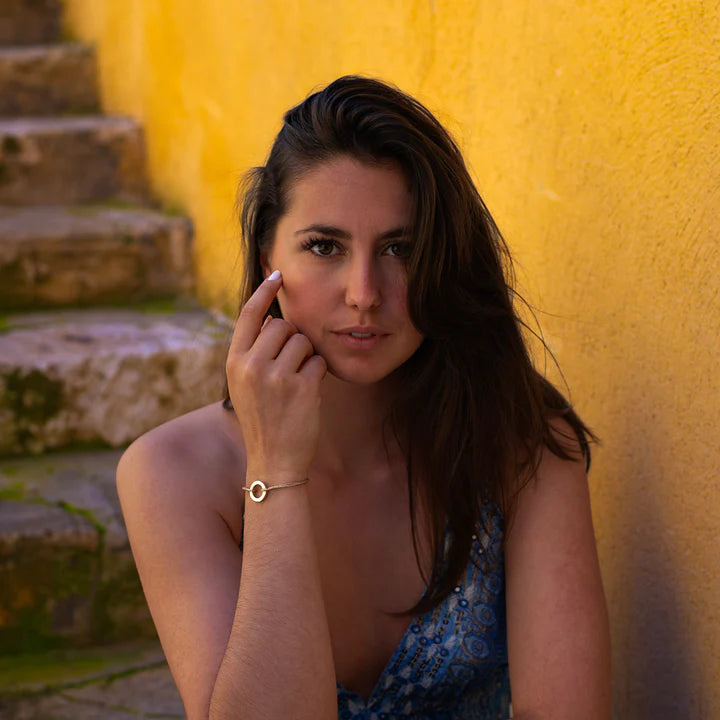 Bracelet Cercle Plat Plaqué Or Écho - Or pailleté