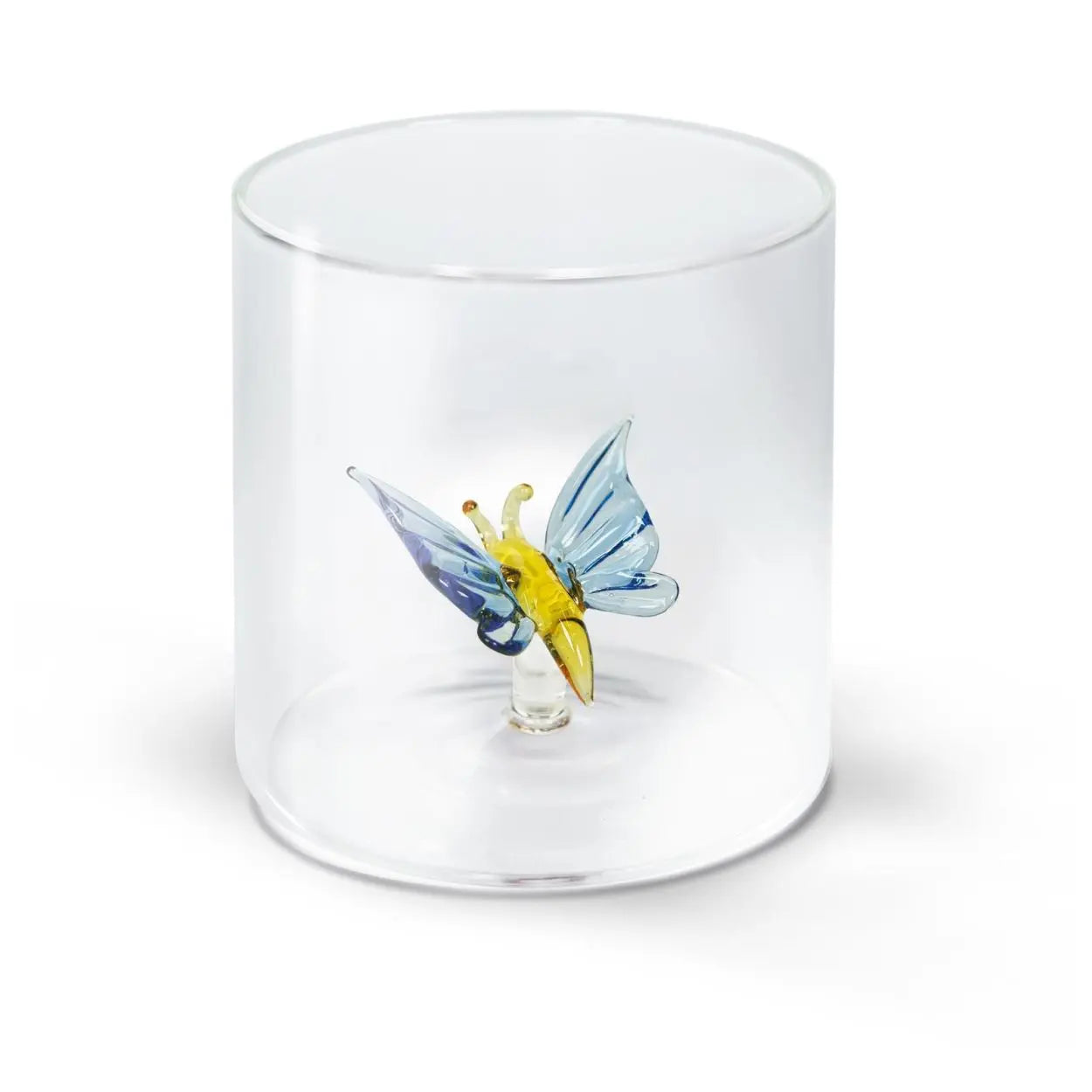 Gobelet en Verre Soufflé avec Décor - Papillon