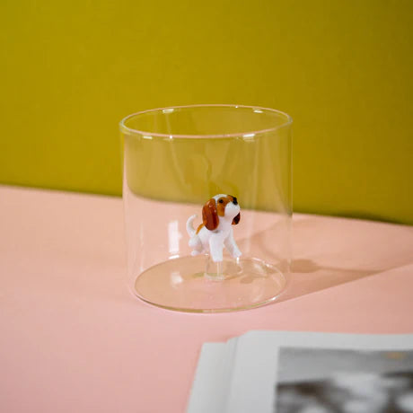 Gobelet en Verre Soufflé avec Décor - Cavalier King Charles