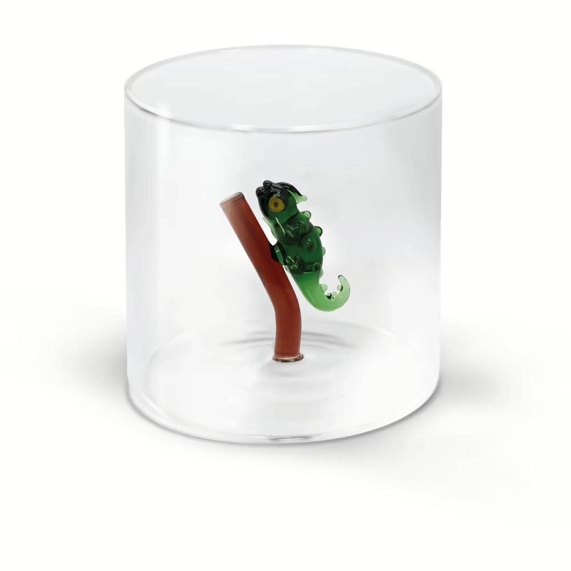 Gobelet en Verre Soufflé avec Décor - Gecko