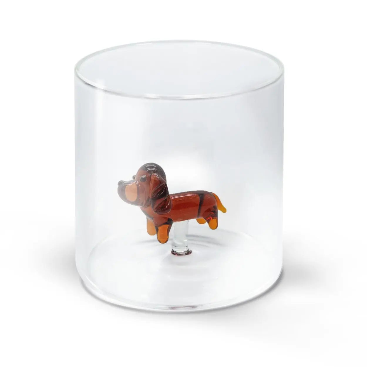 Gobelet en Verre Soufflé avec Décor - Teckel