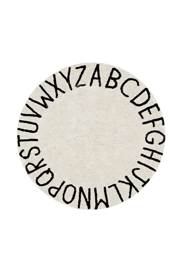 Tapis Round ABC Natural-Black