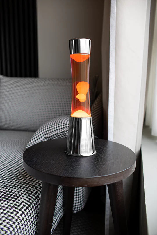 Lampe Lave - Chrome & Orange