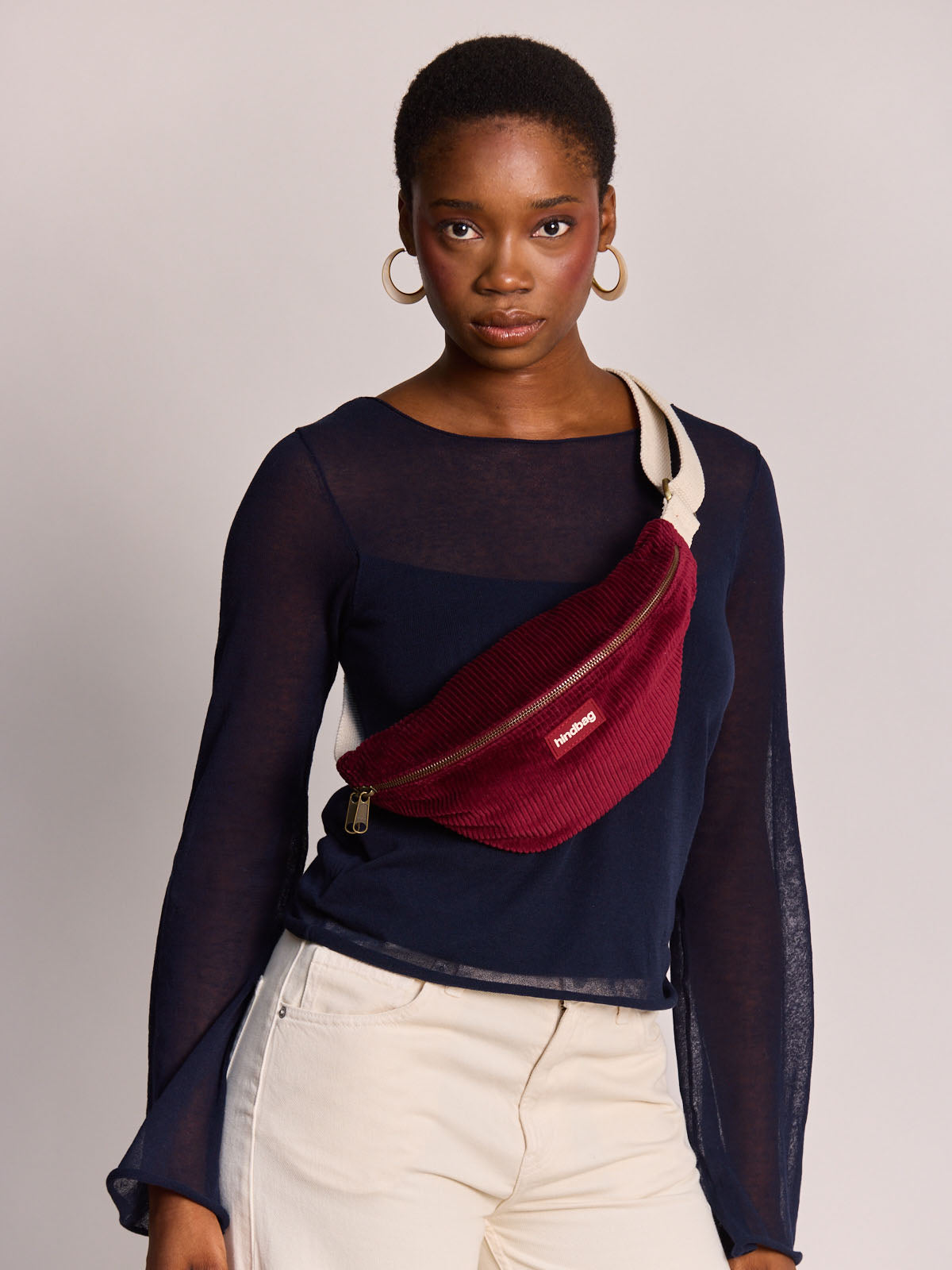 Sac banane Olivia velours bordeaux