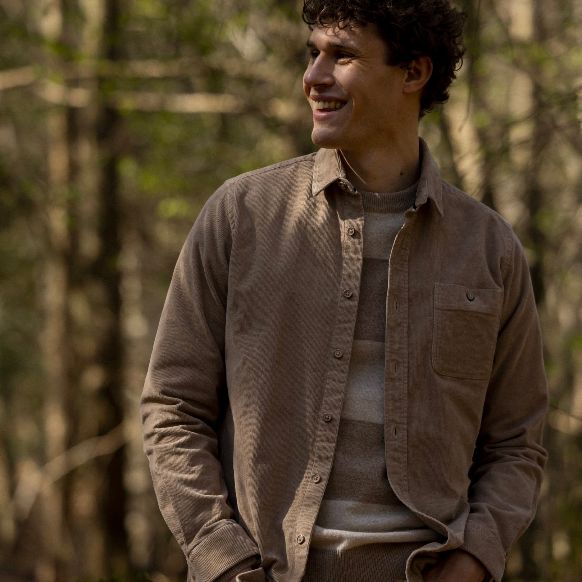 Chemise en Velours Onca Beige